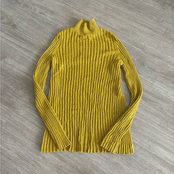 Urban Outfitters Golden Ribbed Turtleneck Sweater - Picture 1 of 6